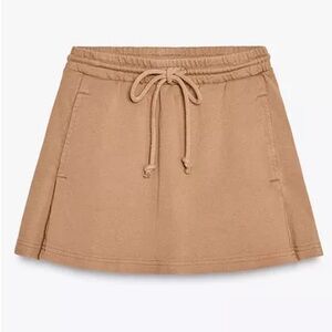Zara WASHED HEAVY COTTON MINI SKIRT S